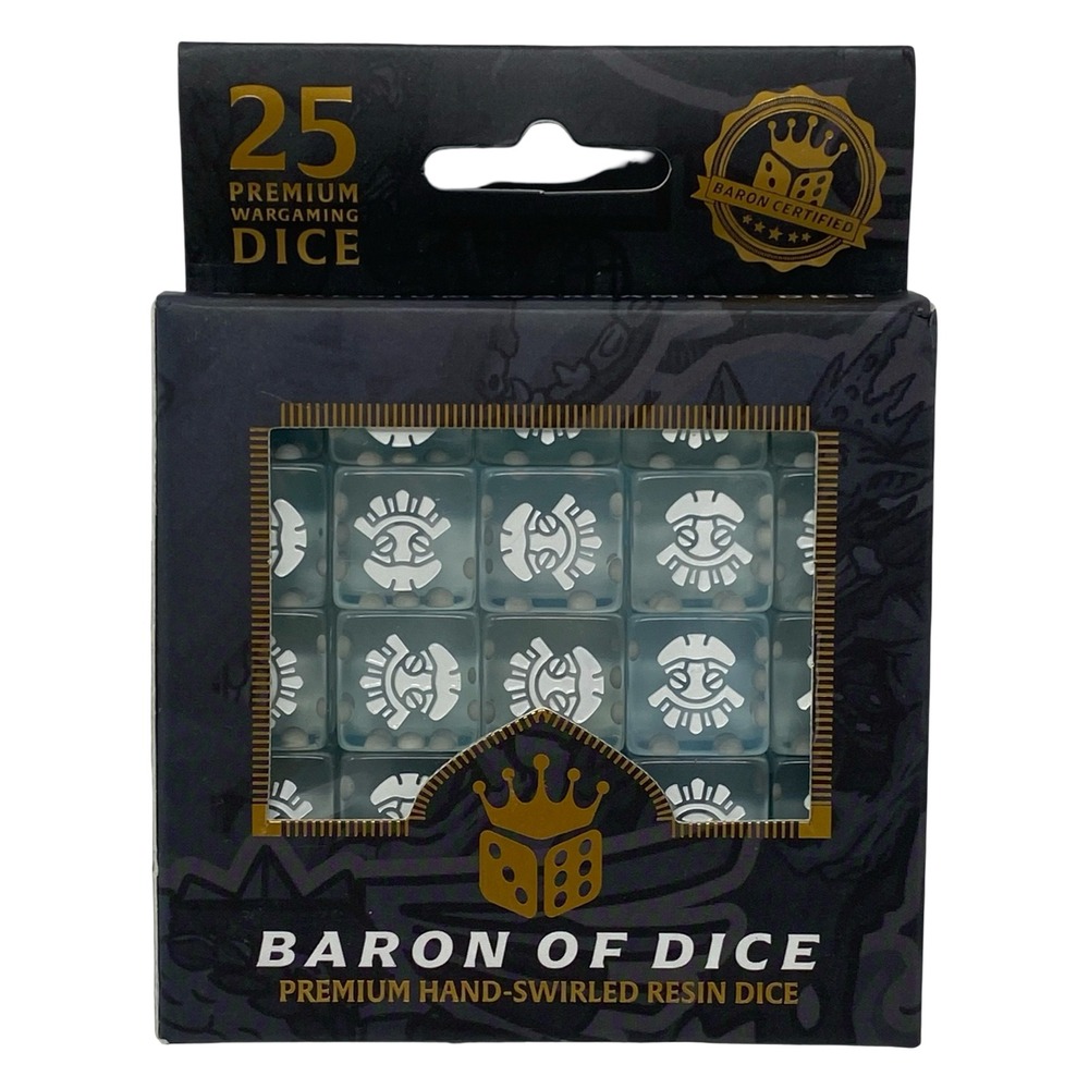 Baron‎ of Dice 25 Premium Translucent Wargaming Dice Swirled Resin RPG Fantasy
